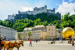 Die Festung Hohensalzburg in der Stadt Salzburg